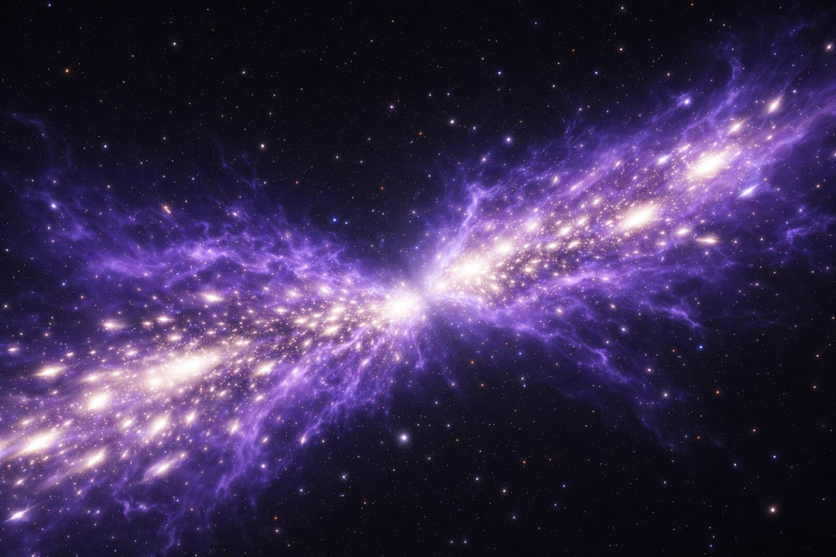 Cet amas de galaxies surnomm&eacute; l&rsquo;&laquo; Amas Champagne &raquo; a &eacute;t&eacute; d&eacute;couvert par la NASA pendant le r&eacute;veillon du Nouvel An