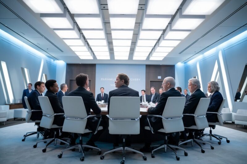 R&eacute;union de dirigeants de Paramount et Warner Bros. Discovery