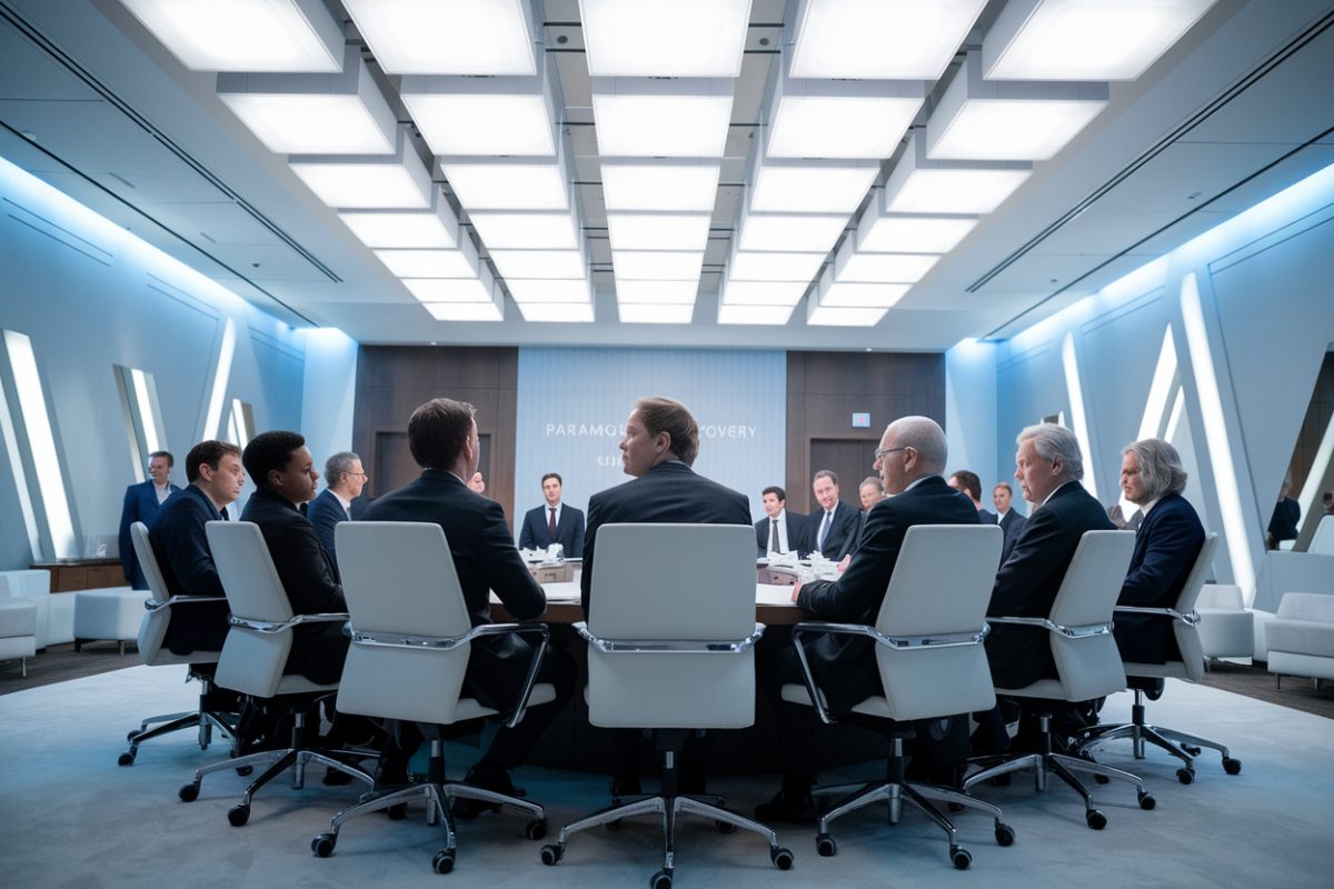 R&eacute;union de dirigeants de Paramount et Warner Bros. Discovery