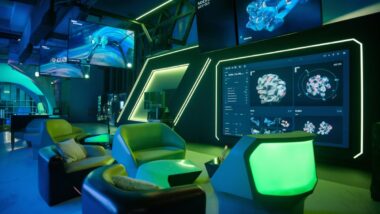 Atelier technologique futuriste avec Nano Banana 2