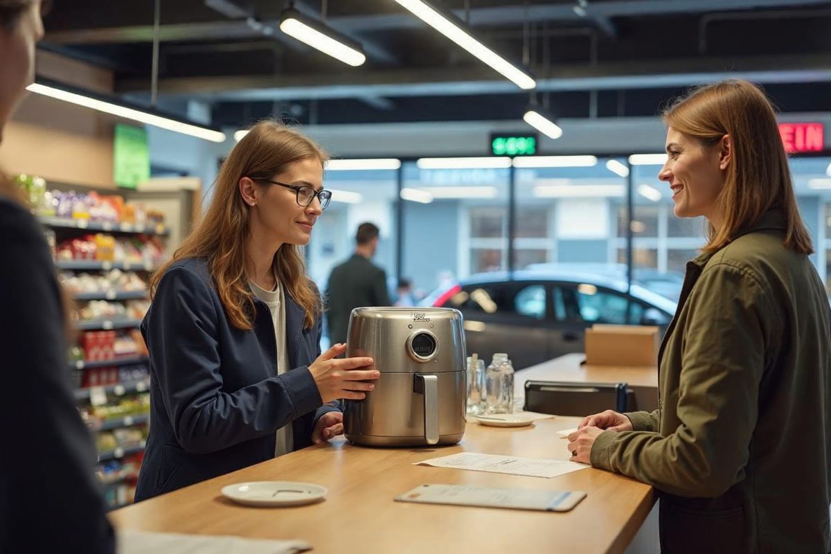 Client rapporte un air fryer rappel&eacute; au service clients