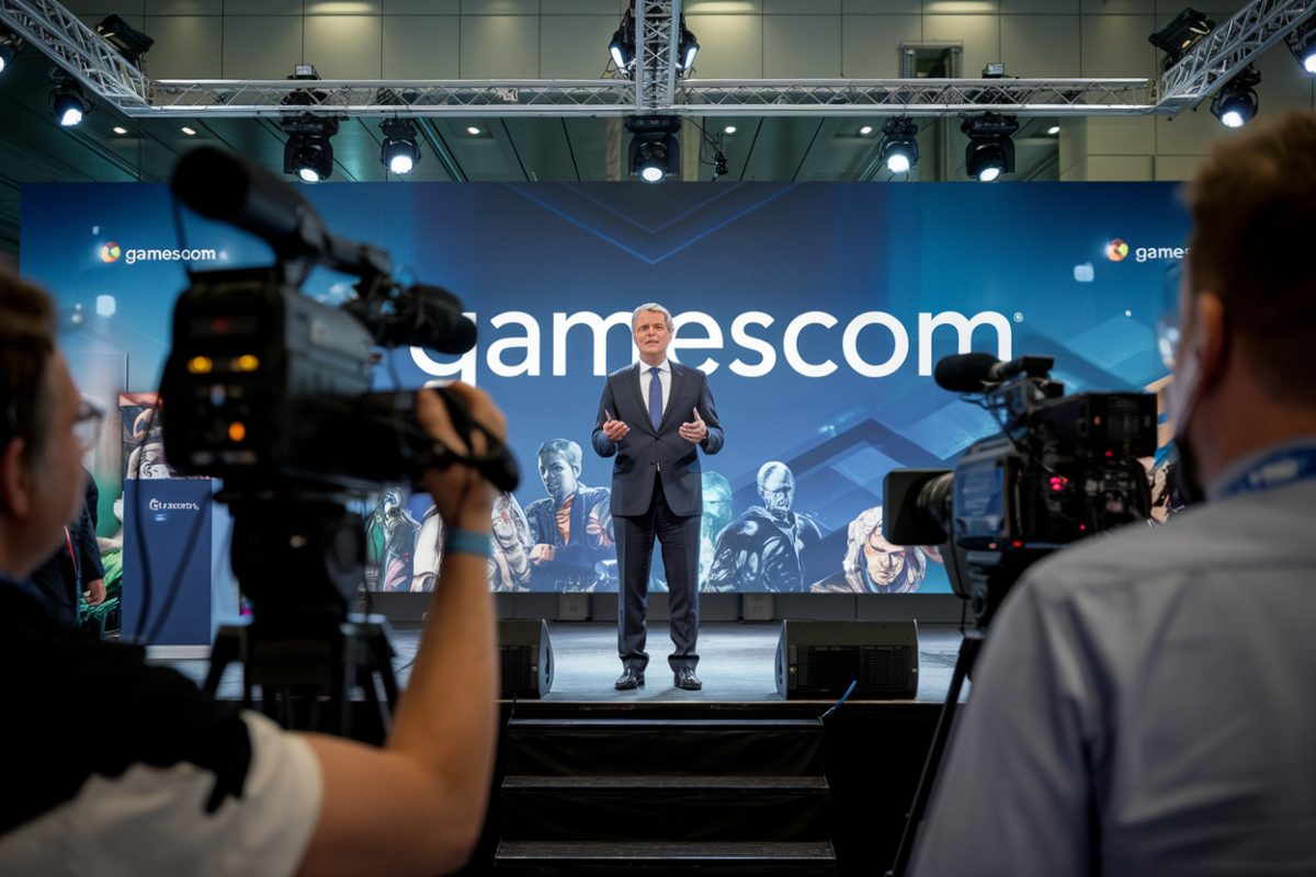 Une ministre allemande s&rsquo;exprime sur sc&egrave;ne lors d&rsquo;un salon du jeu vid&eacute;o