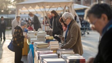 Lecteurs rassemblés à Rabat pour une fête du livre en plein air