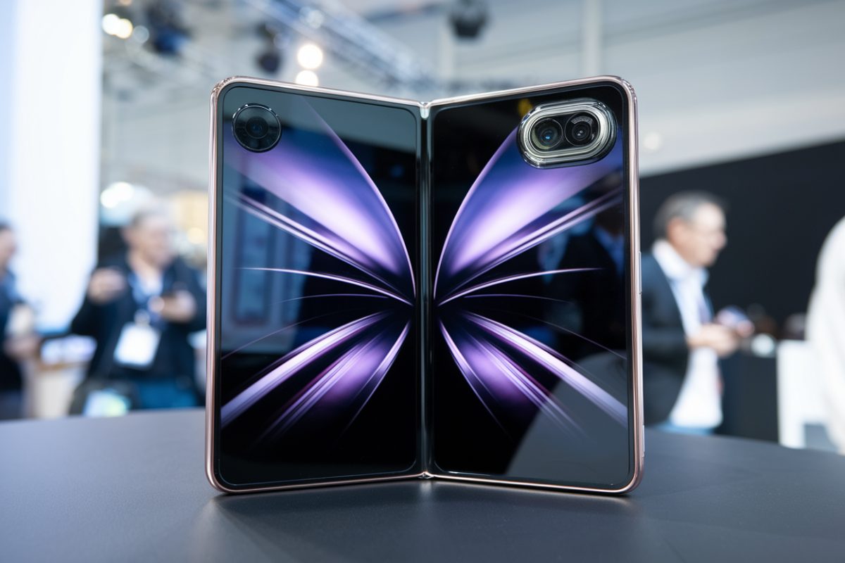 Le Motorola Razr Fold ouvert, grand &eacute;cran 8,1 pouces visible