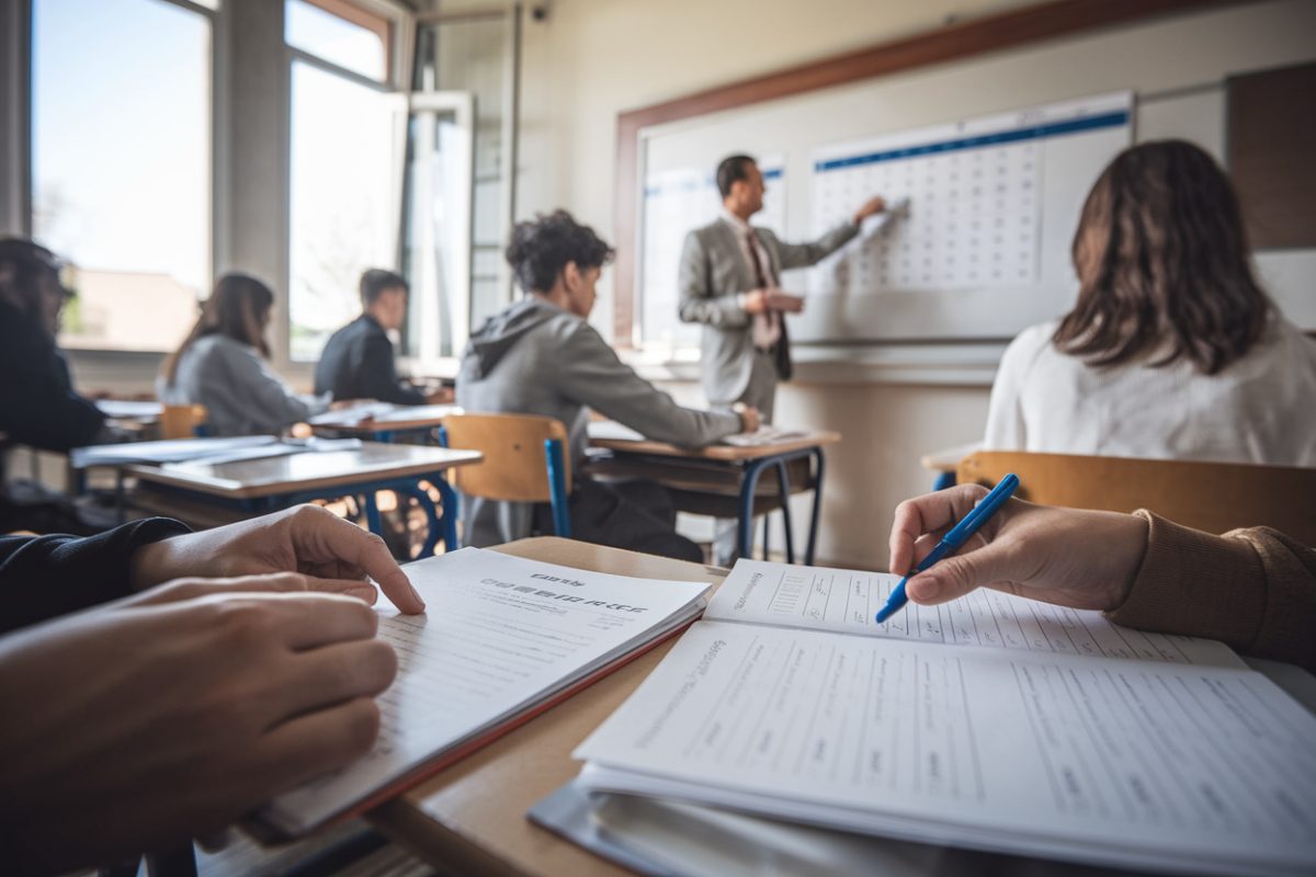 Des lyc&eacute;ens en Terminale comparent sp&eacute;cialit&eacute;s et options en classe