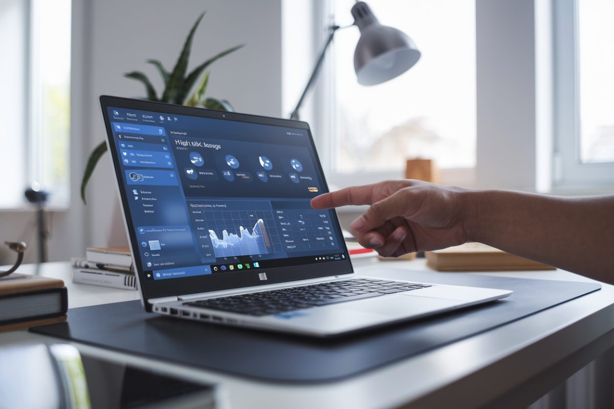 Gestionnaire des t&acirc;ches Windows affichant l&rsquo;usage CPU, RAM et disque