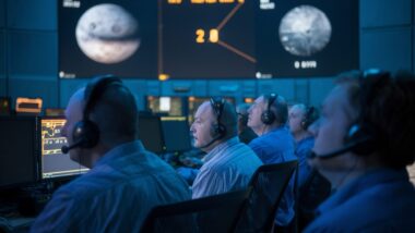 Ingénieurs NASA en salle de contrôle face à une perte de télémétrie